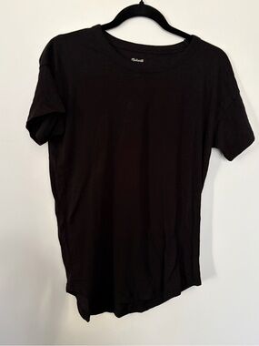 Madewell Cotton Black Crew Neck Tee - Small
